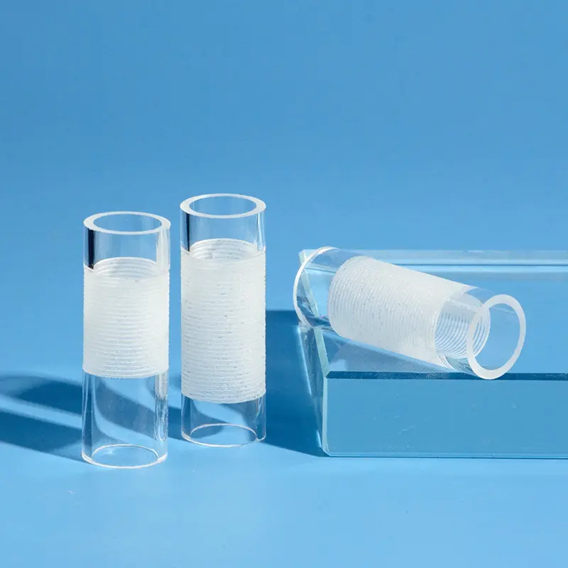 Custom U-Shaped Quartz Glass Tubes & Fused Silica U-Bends 8 3.管面螺纹