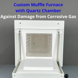 A severely damaged and corroded furnace chamber, with visible deterioration, captioned 