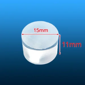 A quartz tube with an internal indentation, shown alongside a close-up inset illustrating how the quartz block (referred to as 
